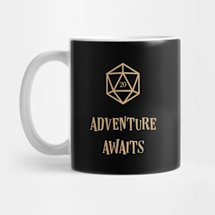 Funny Misadventure Awaits D20 Dice Tabletop RPG Mug